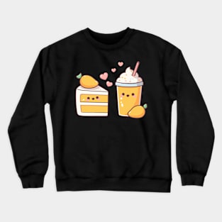 Kawaii Style Mango Milkshake and Mango Cake in Love | Cute Design for Couples Crewneck Sweatshirt